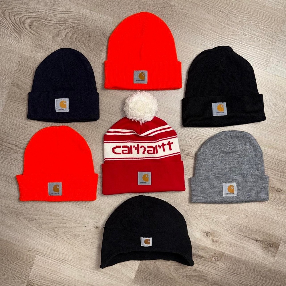 Carhartt Heavy Knit Watch Beanie & Fleece Earflap Cap Bundle Vault Lot 7pc